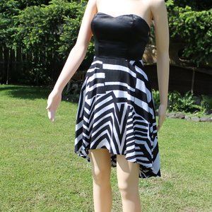 Black & White Strapless Dress
